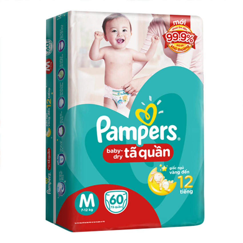 Combo 3 Gói Tã Quần Pampers Gói Đại M60 (60 Miếng)